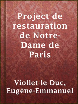 cover image of Project de restauration de Notre-Dame de Paris
